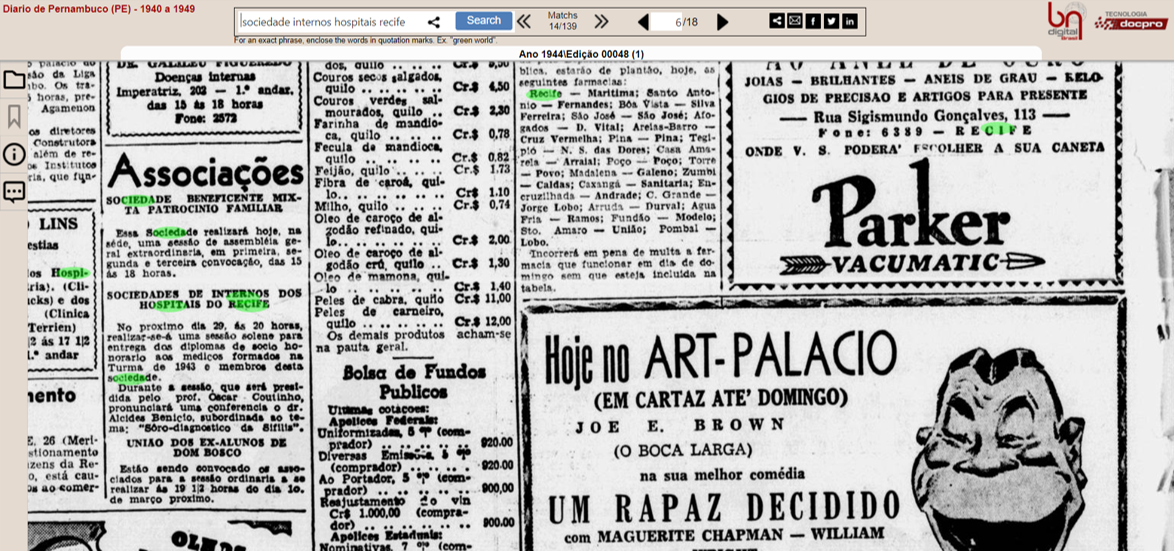 Publicações em periódico (Diário de Pernambuco) - 1944